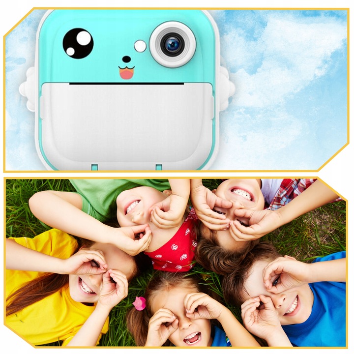 DRUKARKA DRUKUŚ APARAT FOTOGRAFICZNY NATYCHMIASTOWY TERMICZNA + KARTA 32GB Złącza micro USB
